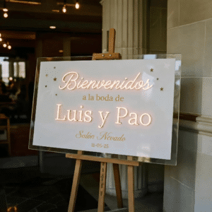 Letreros de Bienvenida en Acrílico y Neón